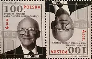 Polska 2014 JAN NOWAK JEZIORAŃSKI. Mi 4715. Tete Beche. MNH - Picture 1 of 1