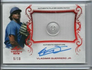2018 Leaf Trinity Red Spectrum BUTTON AUTO Vlad Vladimir Guerrero Jr /10 Rookie - Picture 1 of 1