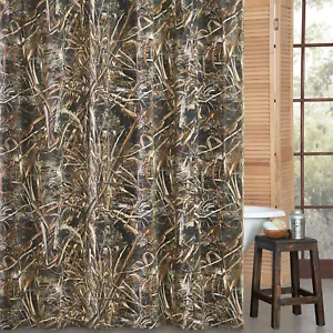 Cortina de ducha de tela Realtree Max-5 72""x72"" hierba camuflado pato gansos marrón bronceado - Imagen 1 de 1