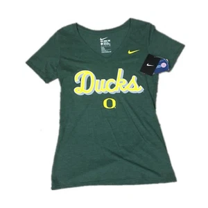 NWT NEW Oregon Ducks Nike Women's Script Tri-Blend Mid V-Neck T-Shirt Size Small - Picture 1 of 2