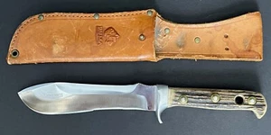 1966 Puma White Hunter 6377 Genuine Pumaster Steel Germany with Leather Sheath - Picture 1 of 19