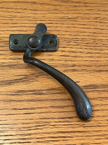 ANTIQUE SOLID BRASS CASEMENT WINDOW LATCH / HANDLE Cover