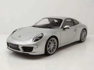 Porsche 911 (991) Carrera S 2012 argento modellino auto 1:18 Welly - Foto 1 di 9