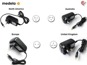 ADAPTADOR DE CORRIENTE 9/12V DC MEDELA EXTRACTOR DE LECHE 110/220V AC AUSTRALIA EUROPA UK - Imagen 1 de 5