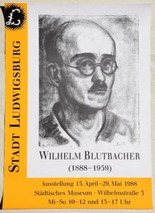 Wilhelm Blutbacher 1888-1959 / Plakat zur Ausstellung 1988 Ludwigsburg - Picture 1 of 3