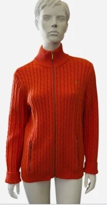 Cárdigan Lauren Ralph Lauren Preppy Academia Golf Suéter Naranja Foto 1 de 4