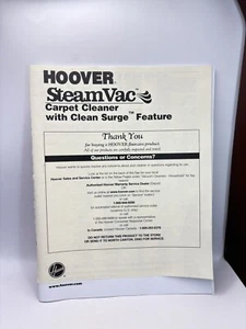 Hoover Steam Vac Carpet Cleaner Owners Manual And Original Receipt - Picture 1 of 4