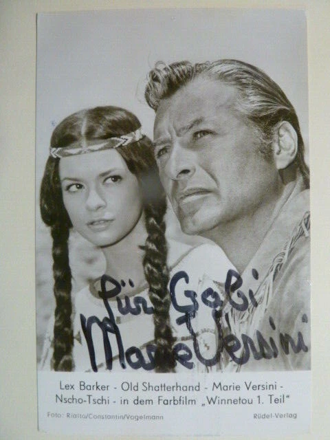 Marie Versini † 2021 (FRA), original Rüdel Autogrammkarte Motiv "Winnetou 1" II - Bild 1 von 1