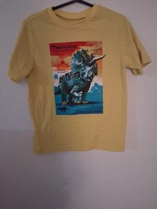 Boys Yellow Triceratops Tshirt Size 6 - Picture 1 of 1
