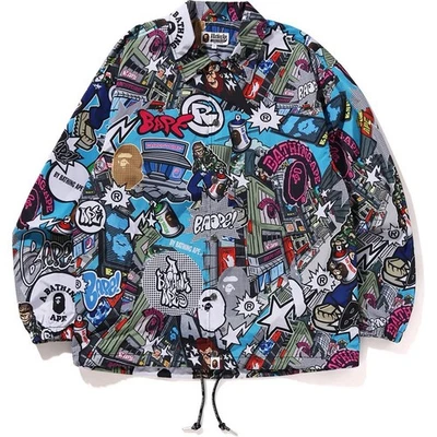 BAPE COMIC ART COACH JACKET MENS SIZE 2XL BRAND NEW RARE SIZE!! - Image 1 of 4