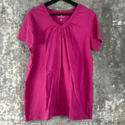 Pullover informal rosa manga corta cuello en V 14/16 Woman Within M Foto 1 de 4