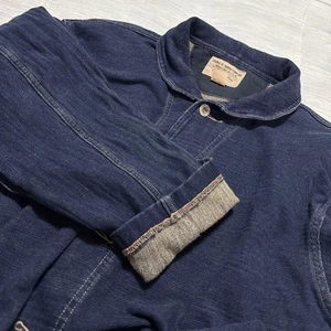 RRL Ralph Lauren Indigo Shawl Collar Cardigan Jacket Cut-and-Sew XL Size Mens   - Picture 1 of 9