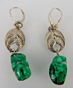 Paar Murano-Glas Ohrringe - italienischer Modeschmuck der 1960er Jahre (111525) - Picture 1 of 5