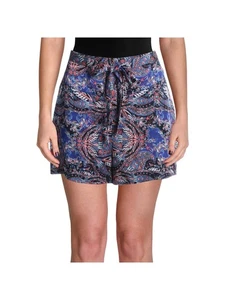 MARCIANO Womens Blue Belted Zippered Printed Shorts L - Picture 1 of 3