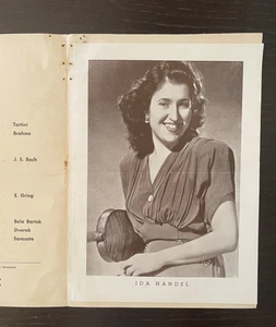 IDA HÄNDEL - Violin Recital Program 12/02/1952 - Brahms, Grieg, Sarasate, Dvorak - Picture 1 of 2
