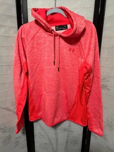 Under Armour ColdGear Loose Fit Hoodie Pullover Orange Pink Large L Women's - Picture 1 of 3