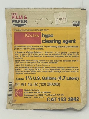 Agente de limpieza Kodak Hypo, hace 1 1/4 galones, bolsa sin abrir (Cat #153 3942) Foto 1 de 2