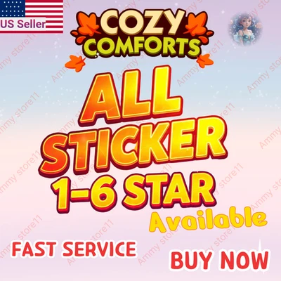 Monopoly Go Stickers ⭐️ 1 - 6 ⭐️ALL STICKER Available⭐️ Cozy Comforts Album - Image 1 of 2