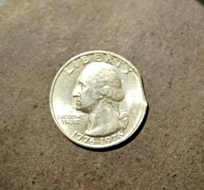 Bicentennial 1776-1976 Washington Quarter Error Clip,  DDO Circulated  - Image 1 of 4