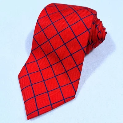 Corbata de seda Turnbull & Asser roja escarlata azul real sarga de lujo Inglaterra lujo Foto 1 de 4