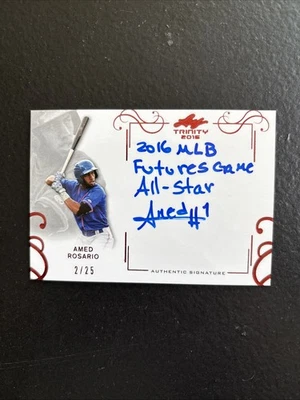 2016 Leaf Trinity Signatures #A-AR1 Amed Rosario Auto /25 With Inscription - Image 1 of 2