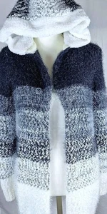 New Directions Strickjacke Kapuzenpullover bläulich grau Größe L - Bild 1 von 12