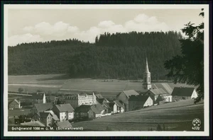 Foto AK - Schönwald im Schwarzwald - Blick auf das Dorf mit Kirche St. Anton - Bild 1 von 2