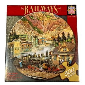Rompecabezas redondo de 500 piezas Railways "Full Steam Ahead" - Imagen 1 de 1