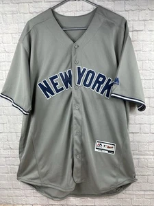 AUTHENTIC #25 Majestic Flex Base NY Yankees Gray Away Road Jersey Baseball Sz 44 - Picture 1 of 8