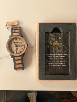 🕰️ Reloj Hombre Original Grano "Koa Stonewash Barrel" 42mm - OG-11-1-SW (NUEVO CON ETIQUETAS) Foto 1 de 4