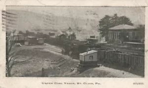 1907 UPPER COAL YARDS ST CLAIR PA SCHIENE STRASSENWAGEN ZUG HOLMES POSTKARTE - Bild 1 von 2