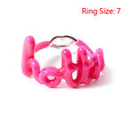 Ins Style Love Letter Lip Rings Charming Colors Enamel Dripping Oil Finger R BII
