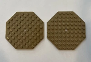 2 LEGO Octagonal Wedge Plates 10x10 Dark Tan 89523 - Picture 1 of 1
