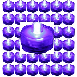 48 PURPLE LED Tea Lights Submersible Waterproof Wedding Floral Vase Decoration - Picture 1 of 7