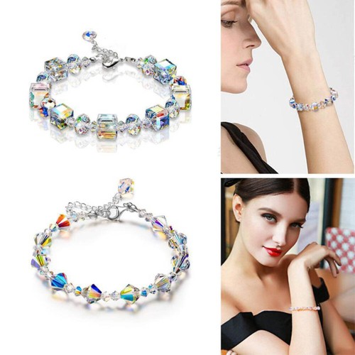 Bracciale con strass braccialetto catena regalo San Valentino gioiello