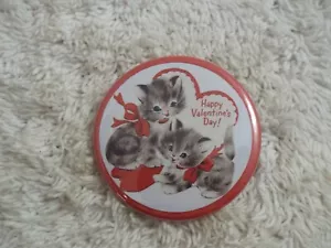 Happy Valentine's Day KITTENS ~ 2-1/4" Button Pinback Pin (D11) - Picture 1 of 2