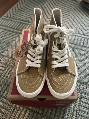 VANS High Top Sneakers Womens 7.5 Gold Embroidered Eco Hemp Uppers Skater NIB - Image 1 of 4