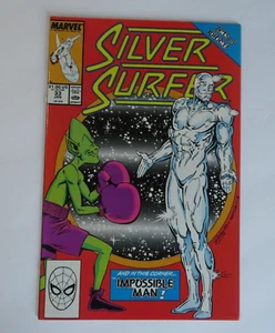Silver Surfer 33 (1990) Acts of Idiocy, First Printing. Direct Edition, Marvel S - Picture 1 of 10