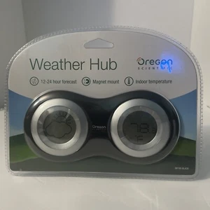 Oregon Scientific Weather Hub BA168 Blk, 24hr forecast Magnet Mount Indoor Temp - Picture 1 of 4