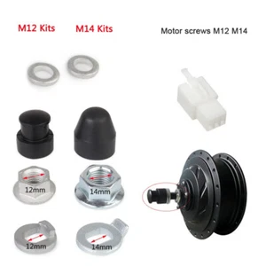 E-bike Hub Motor Axle M12/M14 Lock Nut /Lock Washer /Spacer /Nut-Cover Set Parts - Picture 1 of 18