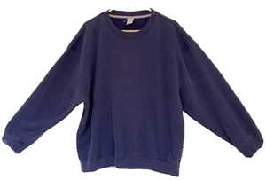 VTG 90s crewneck sweatshirt Sz L 80/20 blend navy blank Streetwear Mens - Picture 1 of 6
