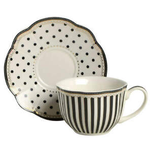 Grace's Teaware Josephine Black Cup & Saucer 11619532