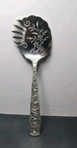 7" 47g Sterling Silver Pierced Cucumber Server Fork Spoon Trianon Knowles - Picture 1 of 3