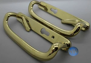 Mila Patio Door Handle PVD Polished Brass Finish 109mm Fixings - Picture 1 of 4
