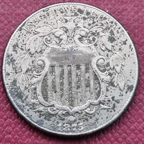 1875 Shield Nickel 5c High Grade XF-AU Details #28850 Cover