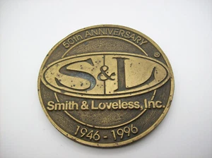 Medalla conmemorativa de latón SMITH & LOVELESS Inc 50 aniversario 1946-1996 - Imagen 1 de 13