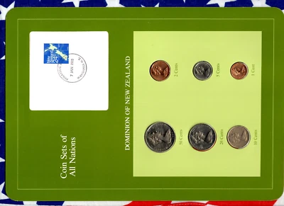 Coin Sets of All Nations New Zealand 1977-1984 UNC 20 cent 1977 7 JAN 1985 - Image 1 of 4