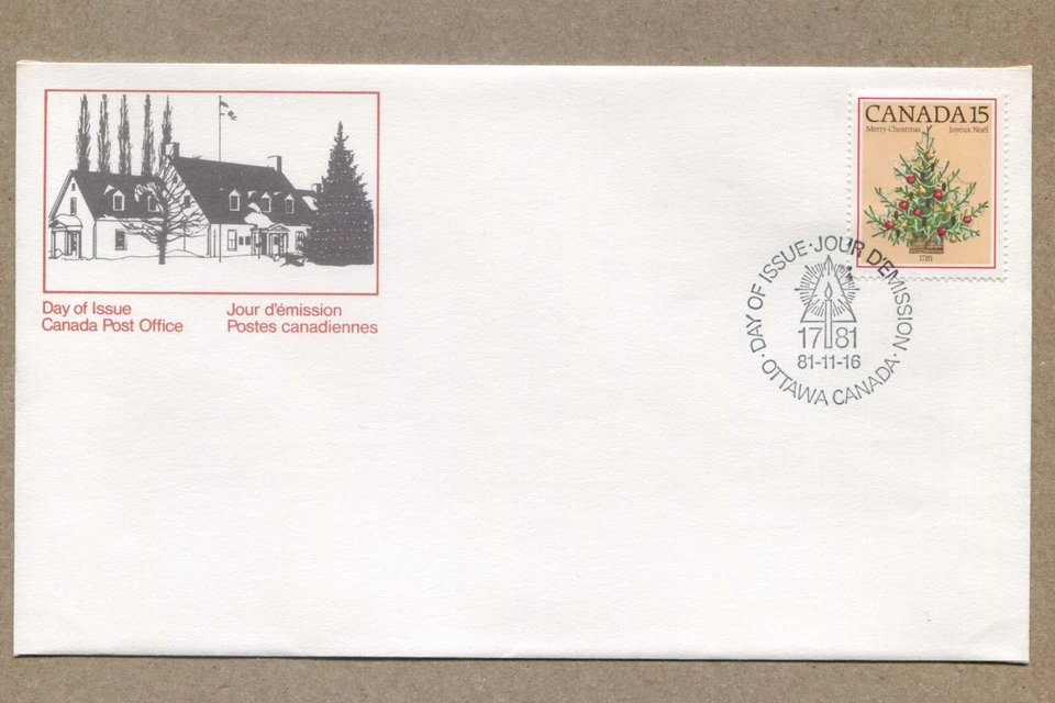 CANADA First Day Issue Series 1981-11-16, Christmas Tree-1781  15¢ STAMP COVER - Image 1 of 2