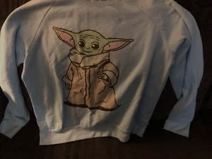 Star Wars Baby Yoda The Child Graphic Sweatshirt Blue Long Sleeve Kids Size XXL - Picture 1 of 2