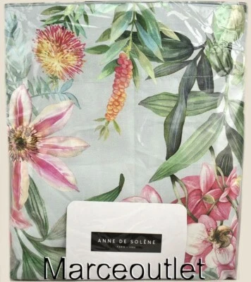 Anne De Solene Paris Conte Algodón Satén REINA Sábana Plana Floral Multi Foto 1 de 3